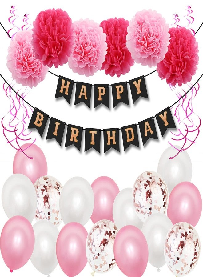 Arnavira Happy Birthday Banner/Bunting with Holographic 3d Effect For Kids, Boys, Girls, Wife, Husband Birthday Celebration Party (Pink) - Image 2
